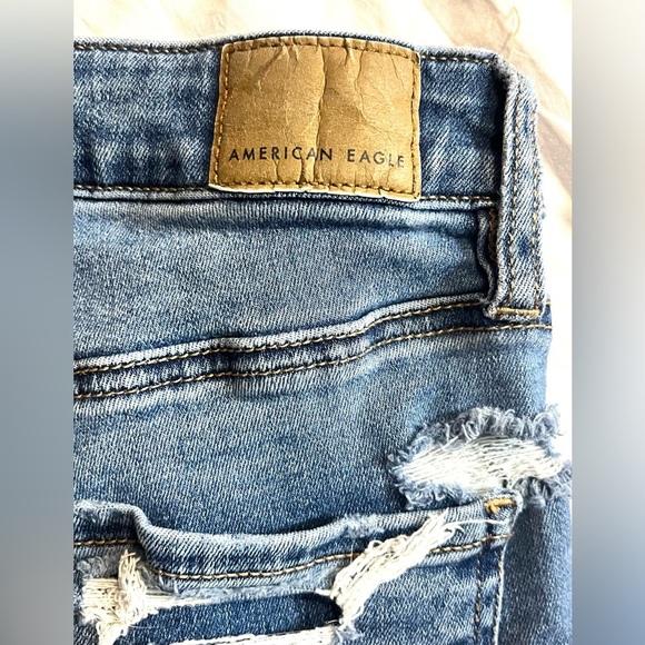 American Eagle Distressed Super Hi-Rise Jegging Blue Jeans Women’s Size 6 - Picture 15 of 16